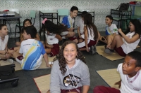 Centro Educacional Esplanada - Campo Grande - Zona Oeste - RJ - Ed. Infantil e Fundamental I - Visita do Brownie e Quiz animado. - código foto:  12701