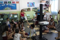 Centro Educacional Esplanada - Campo Grande - Zona Oeste - RJ - Ed. Infantil e Fundamental I - Visita do Brownie e Quiz animado. - cdigo foto:  12697